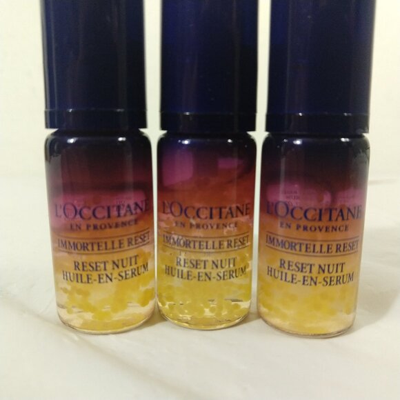 L'OCCITANE Immortelle Overnight Reset Oil in Serum Mini 5ML X 3 NEW - Picture 3 of 4